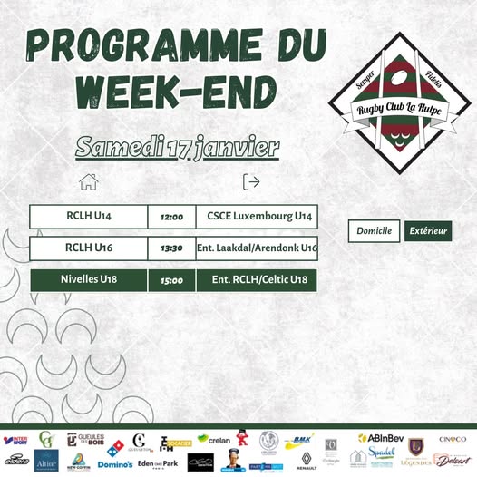 Programme du week-end - 17&18/01/2026